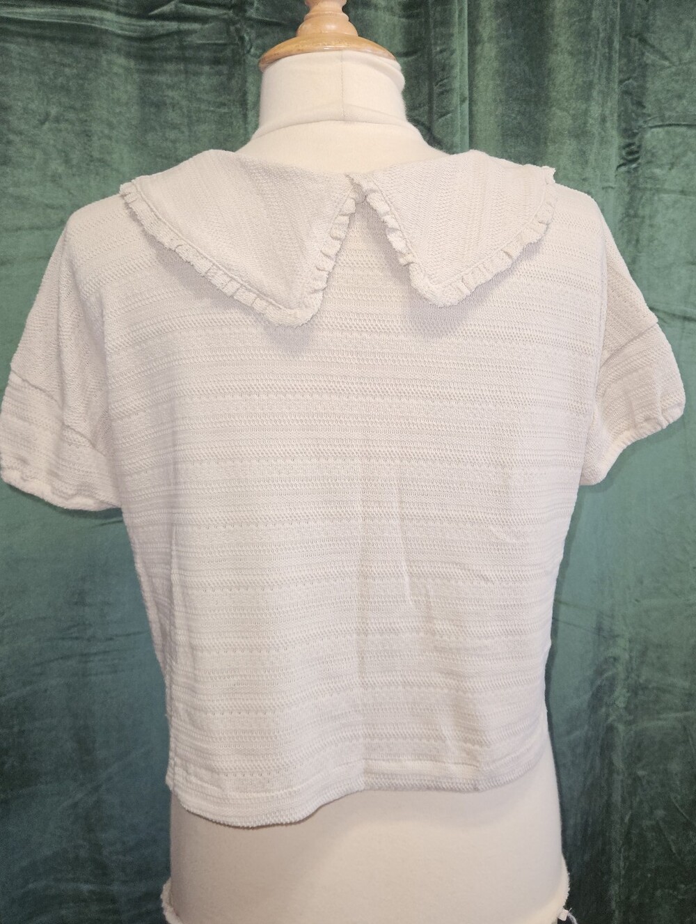 Madewell Ruffle Collared Crop Top - Picture 3 of 4